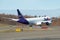 Fedex Boeing 777F Freighter Cargo airplane on touchdown