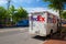 FedEx Express truck on the street in Portland.