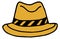 Fedora hat color icon. Retro male accessory