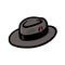 Fedora hat with feather illustration