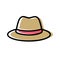 Fedora hat illustration, cartoon style cap icon, simple clip art - Vector