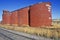 Feed Silos by train tracks in rural MT