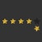 Feedback 5 golden stars loss of reputation online customer, product review rating concept 3d style