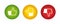 Feedback Buttons - Traffic Light Colors Red Yellow Green with Thumb Display