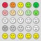 Feedback concept design, emotions scale rating. Simple and flat feedback stickers.