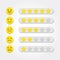Feedback concept. Five stars rating and emoji scale for web and mobile app. Feedback consumer or customer review evaluation, satis