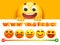 Feedback concept. Rank, level of satisfaction rating in form of yellow emoji cartoon characters. User experience. Review of