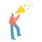 Feedback from customer through megaphone. Illustration concept.