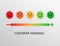 Feedback design with emotions scale background. Rating satisfaction concept. Set of feedback icons in form of emotions for mobile