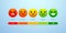 Feedback emotion scale icon vector. Customers feedback review concept in 3d vector
