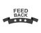 Feedback icon in black and white. Flat design. Customer and user opinions.