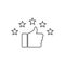 Feedback icon, five stars rating icon,  quality rating icon vector