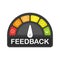 FEEDBACK icon on speedometer on white background. High risk meter. Vector.