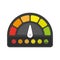 FEEDBACK icon on speedometer on white background. High risk meter. Vector.