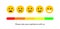 Feedback or quality control. Rating mood with smiles, emoji or smile face. User review of service. Vector icons positive