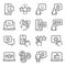 Feedback Rating icons set vector illustration. Contains such icon as Review, Favorite, Like, Survey and more. Expanded Stroke