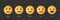 Feedback Scale Service with Emotion Icons. User Experience Rate with Feedback Scale. Yellow Emoji for Customer Feedback