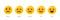 Feedback scale service with emotion icons. User experience rate with feedback scale. Yellow smiley for customer feedback
