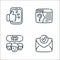 Feedback and testimonials line icons. linear set. quality vector line set such as mail, question