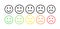 Feedback vector concept. Rank, level of satisfaction rating. Excellent, good, normal, bad awful. Feedback in form of