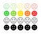 Feedback vector concept. Rank, level of satisfaction rating. Excellent, good, normal, bad awful. Feedback in form of