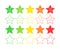 Feedback vector concept. Star Rank, level of satisfaction rating. Excellent, good, normal, bad awful. Feedback in form