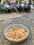 Feeding Birds with Sunflower / Kernel Seeds in Istanbul Streets. / Turkey.