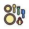 feeding play set color icon vector illustration