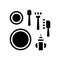 feeding play set glyph icon vector illustration