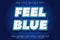 Feel Blue editable text effect 3D emboss modern style