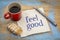 Feel good note on napkin