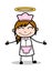 Feeling Positive - Retro Cartoon Waitress Female Chef Vector Illustration