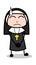 Feeling Shame - Cartoon Nun Lady Vector Illustration