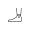 Feet with anklet outline icon