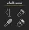 Feet care chalk icons set