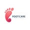 Feet care logo design vector. Feet massaging symbol