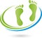 Feet and circles, massage and foot care logo