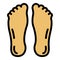 Feet icon color outline vector