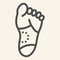 Feet pain line icon. Gout outline style pictogram on white background. Seek heel with ulcers for mobile concept and web
