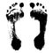 Feet prints of child. Imprint of boy feet, texture. Vector illustration