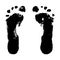 Feet prints of child. Imprint of boy feet, texture. Vector illustration