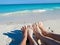 Feet in the sand at Playa Blanca, Cayo Largo, Cuba