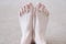 Feet and toes pair male barefoot white caucasian skin