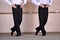 Feet of two Irish dancers