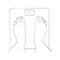 Feet on weighing scale. Vector illustration