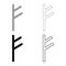 Fehu rune F symbol feoff own wealth icon set grey black color illustration outline flat style simple image