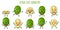 Feijoa fruit cute funny cheerful characters with different poses and emotions