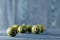 feijoa, pineapple guava on a dark wood background. selective focus