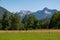 Feistritz - Panoramic view of majestic mountain peaks of Karawanks seen from Feistritz im Rosental