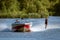 FELBRIDGE, SURREY/UK - MAY 29 : Water skiing at Wiremill Lake n